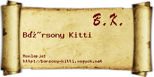 Bársony Kitti névjegykártya