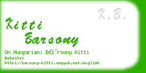 kitti barsony business card